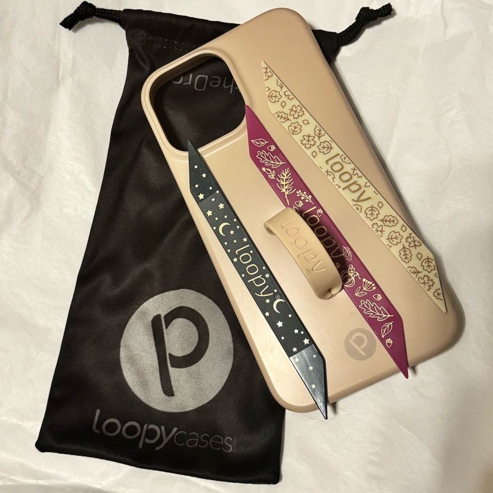 Loopy iPhone 13 Pro Max Sandstone Case plus 3 Extra Loopys.   *Price Firm*